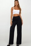 Yüksek Bel Beli Lastikli Palazzo Triko Pantolon