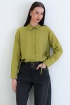 Bağcık Detaylı Gömlek Yaka Bluz
