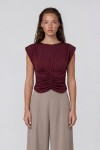 Bisiklet Yaka Drape Detaylı Vatkalı Sandy Bluz