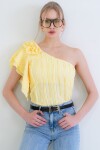Tek Omuz Detaylı Fırfır Kumaş Bluz Bluz