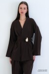 Toka Detaylı Kuşaklı Ceket