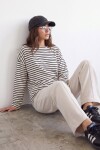 Çizgili Oversize Sweat