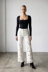 Denim Nakışlı Pantolon