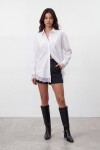 Eteği Ve Manşetleri Dantel Detaylı Oversize Poplin Gömlek