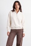 Fermuarlı Şardonlu Oversize Sweatshirt