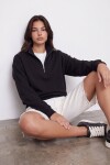 Fermuarlı Şardonlu Oversize Sweatshirt