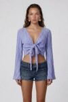 Kruvaze Yaka İspanyol Kol Crop Bluz
